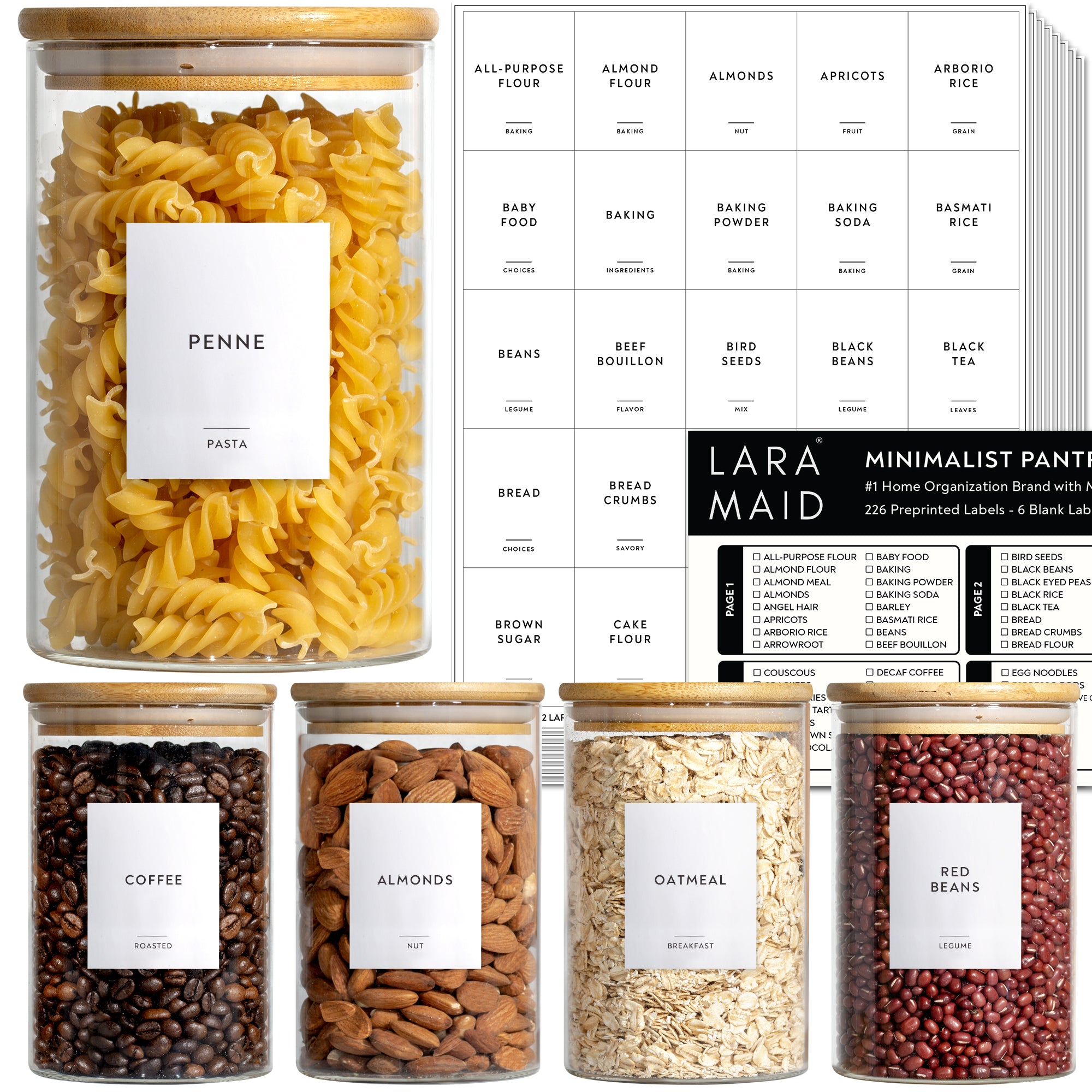 Minimalist Pantry Labels for Kitchen Storage Containers Custom Labels for  OXO Water Resistant Home Organization 