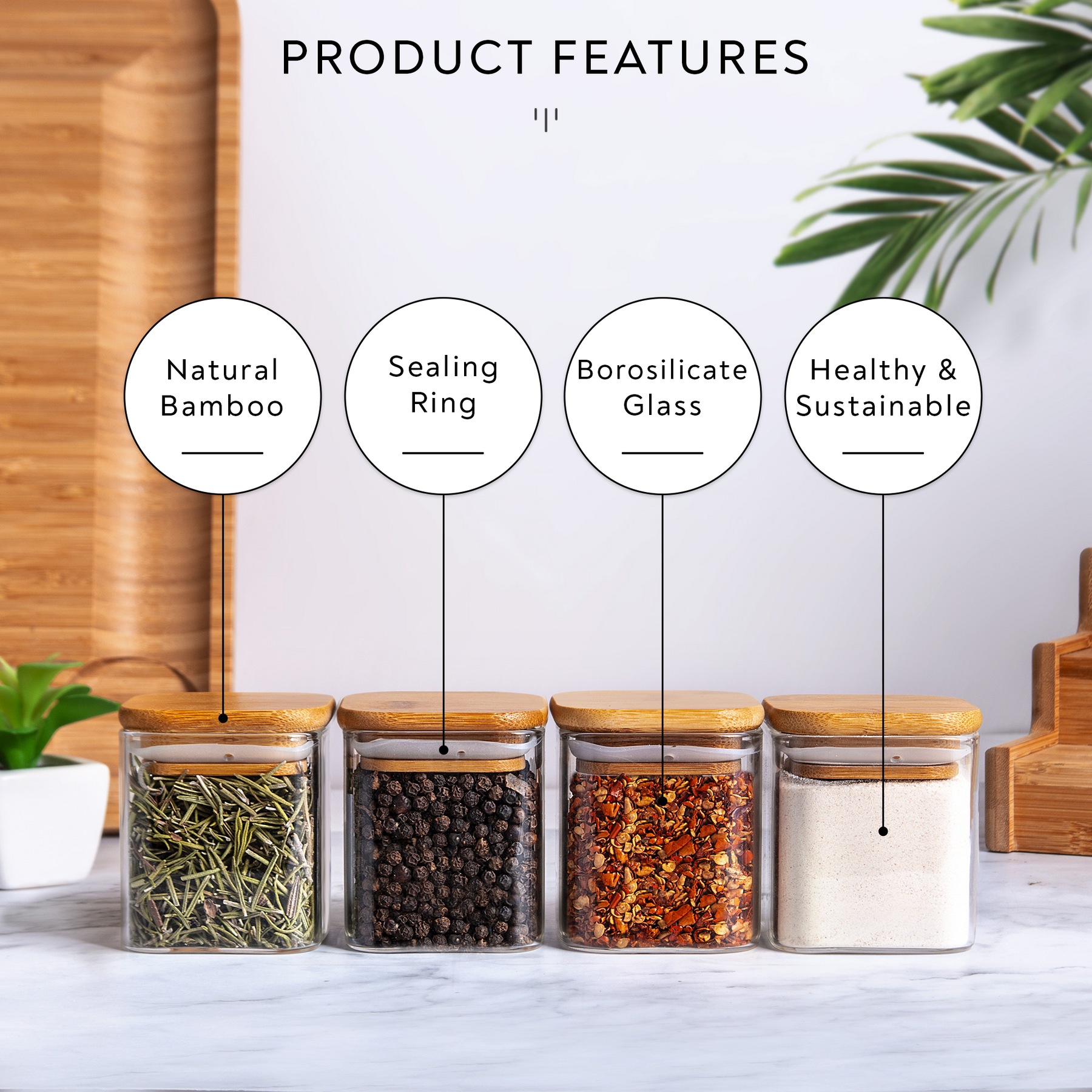 Square discount spice jars