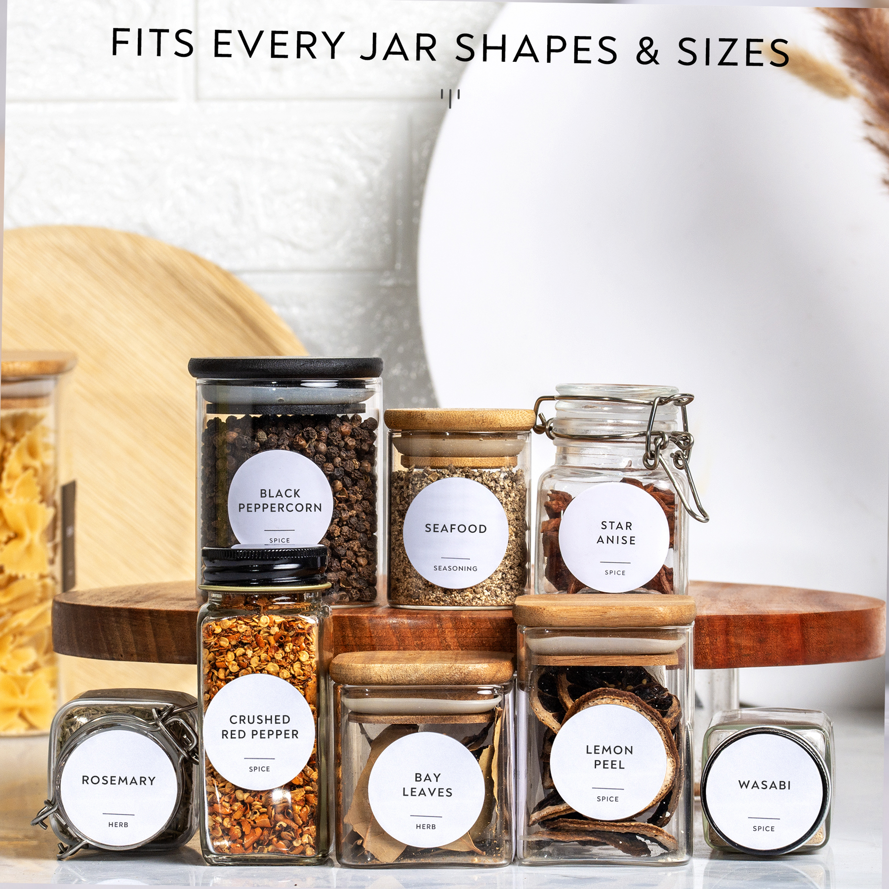 Small Round Labels fit Libbey Glass Spice Jars